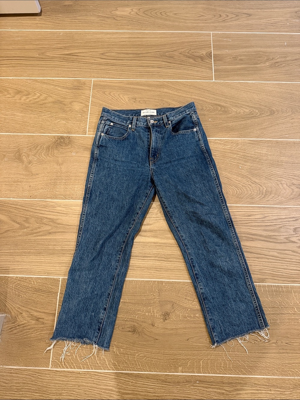 SLVRLAKE Dark Blue Cropped Ankle Jeans